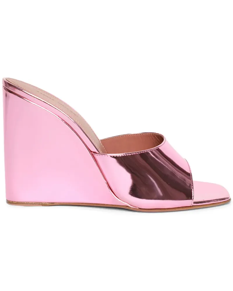 Amina Muaddi Lupita Wedge-Mules 95mm - Rosa Rosa