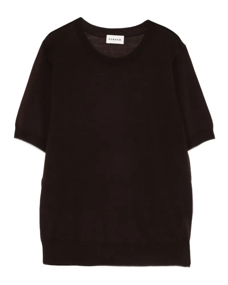 P.A.R.O.S.H. P.A.R.O H. T-Shirt mit Rundhalsausschnitt - Braun Braun