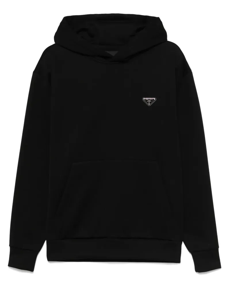 Prada Hoodie mit Triangel-Logo - Schwarz Schwarz