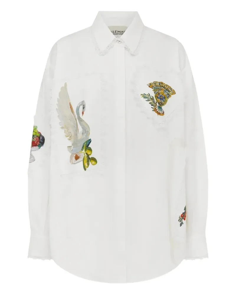 ALEMAIS Orazio lace-panel shirt - Weiß Weiß