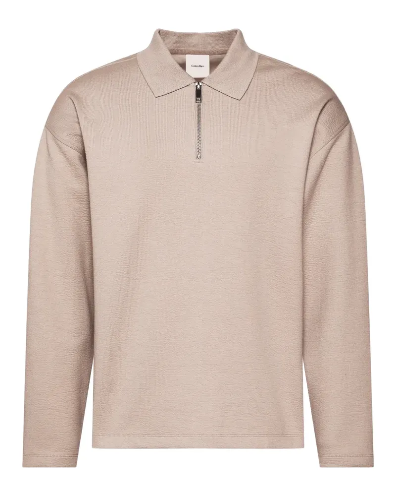 Calvin Klein Hemd mit Reißverschluss - Nude Nude