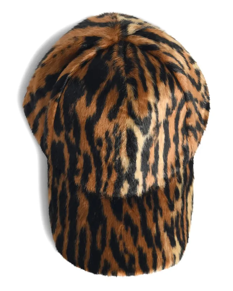 STAND Cyrene animalier faux-fur cap - Braun Braun