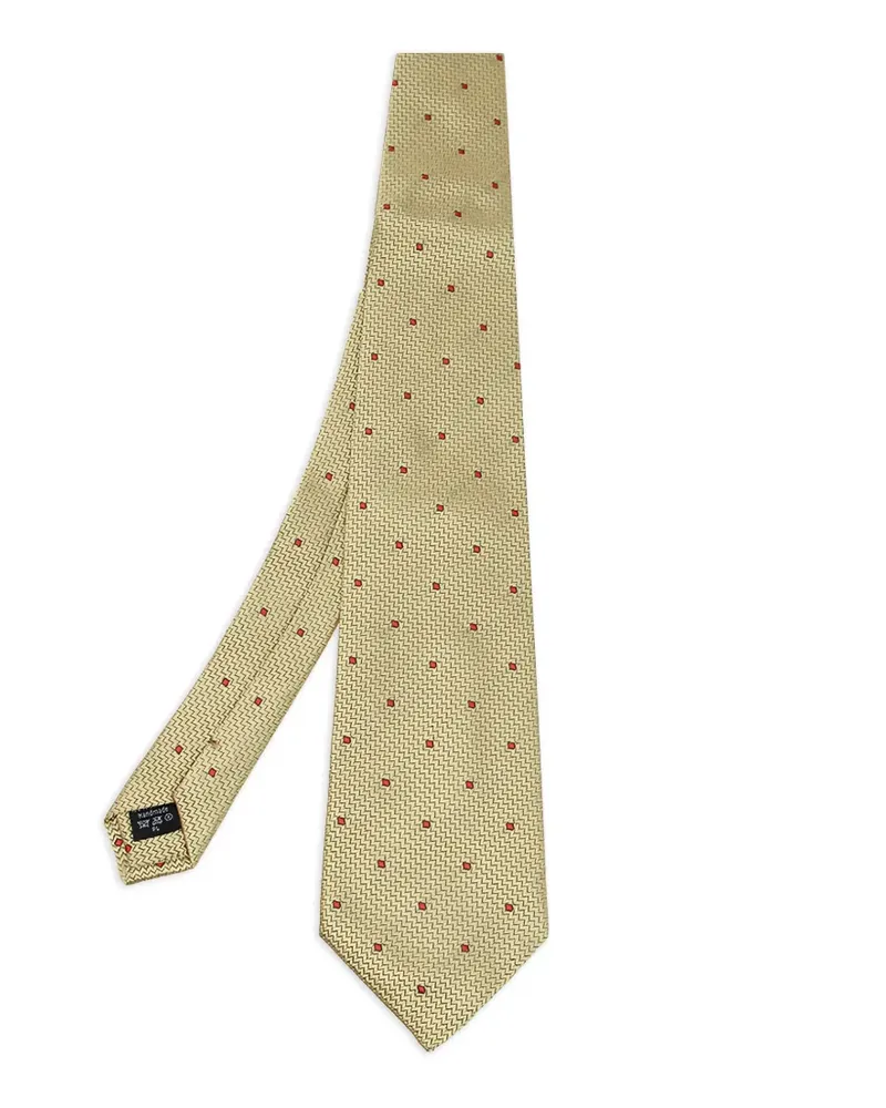 Dunhill chevron jacquard tie - Gold Gold