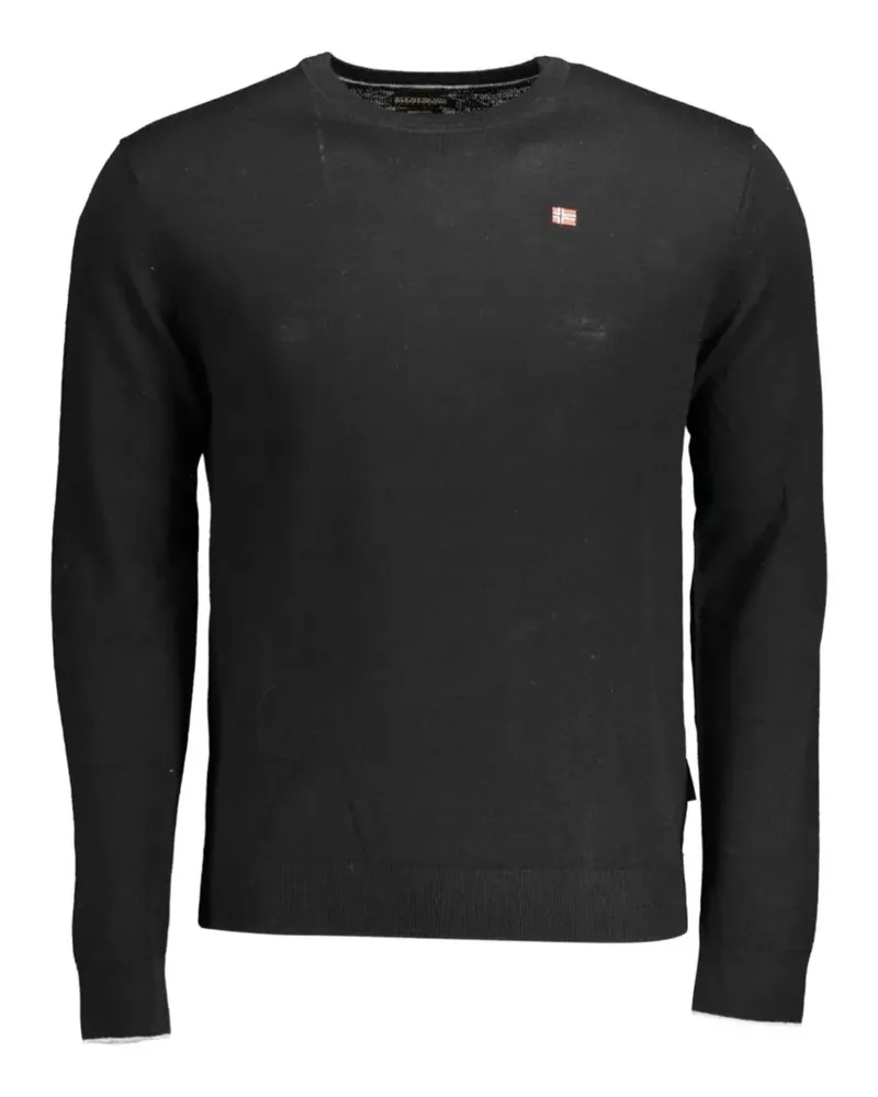 Napapijri logo-patch crew-neck sweater - Schwarz Schwarz