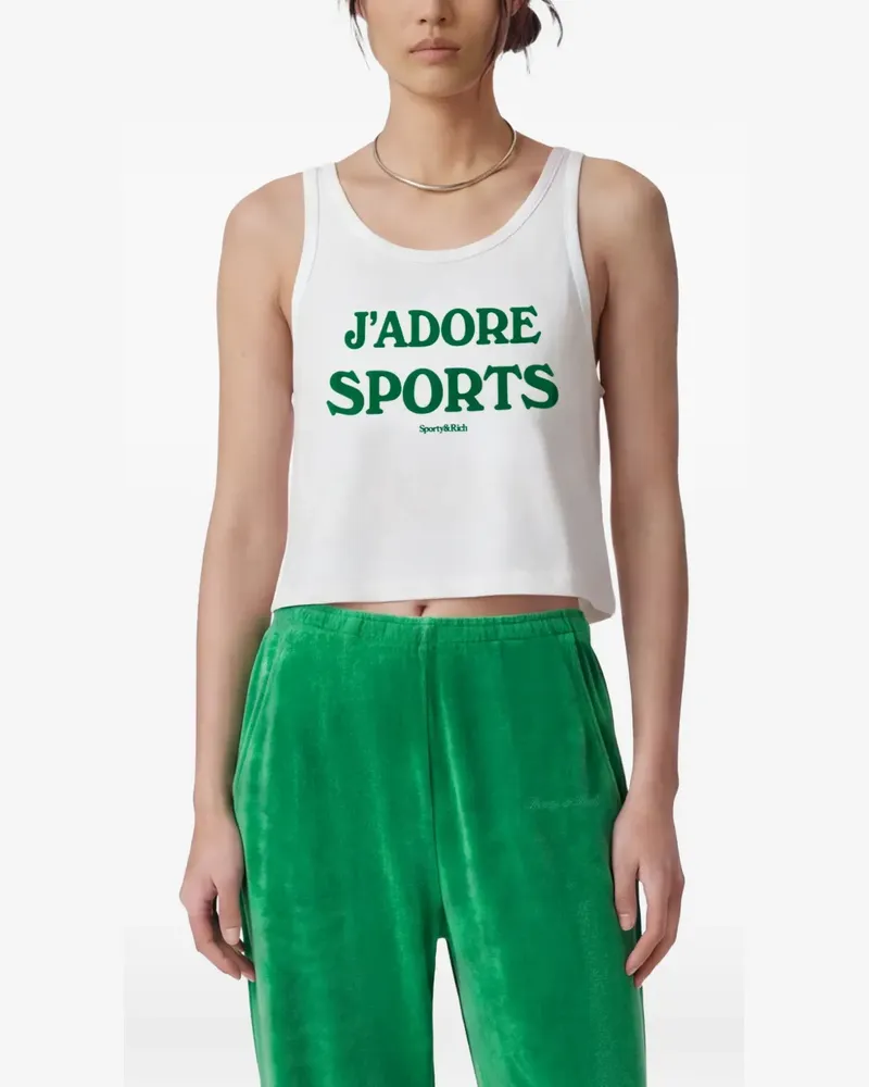 SPORTY & RICH Jadore Tanktop mit Logo-Print - Weiß Weiß