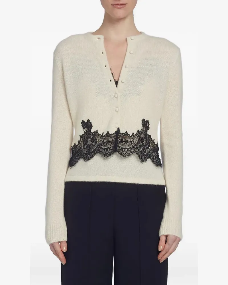 Adam Lippes Briar Cardigan mit Spitzenbesatz - Nude Nude