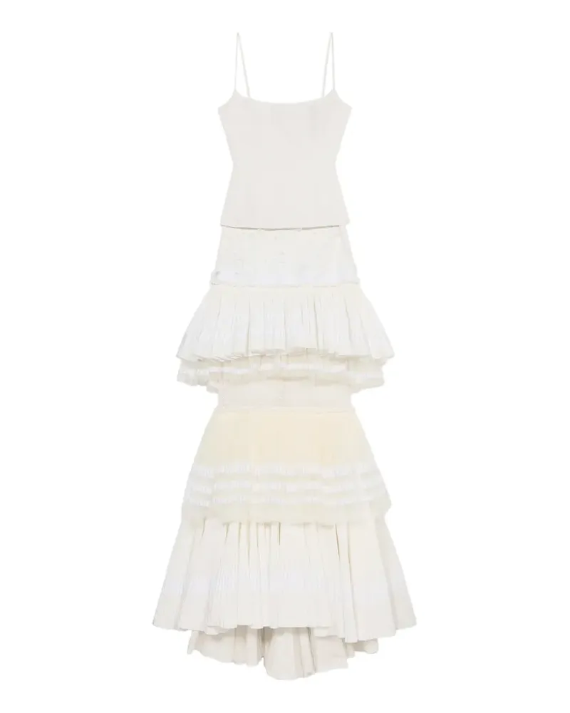 Blumarine Maxikleid mit Schmetterlingsapplikation - Weiß Weiß