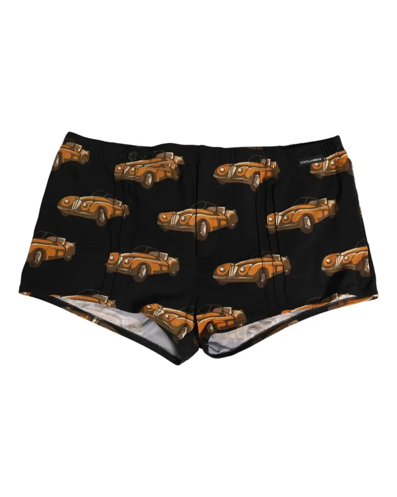 Dolce & Gabbana Badehose mit Auto-Print - Schwarz Schwarz