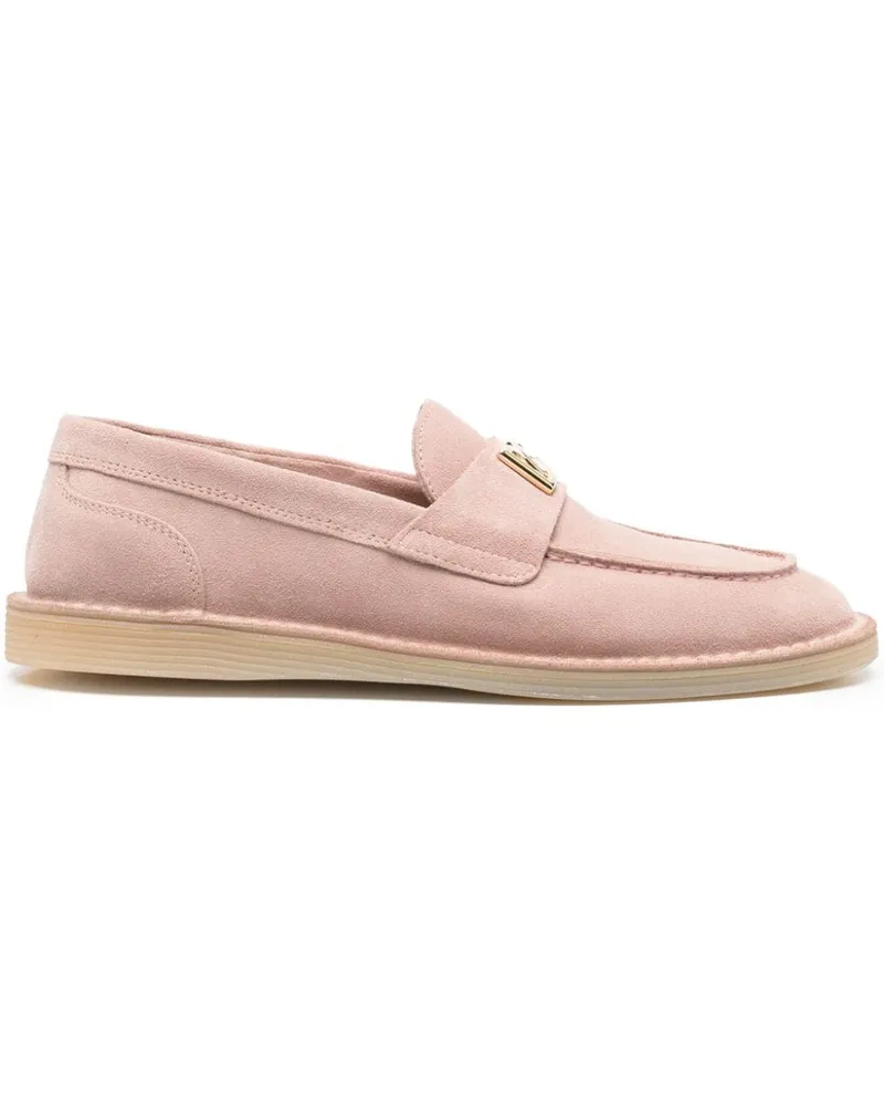 Dolce & Gabbana Loafer mit Logo-Schild Rosa