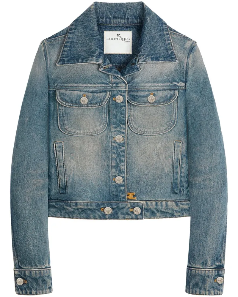 Courrèges Jeansjacke mit Logo-Stickerei - Blau Blau