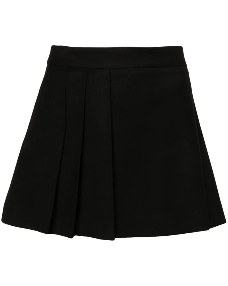 P.A.R.O.S.H. P.A.R.O H. Asymmetrischer Minirock mit Falten - Schwarz Schwarz