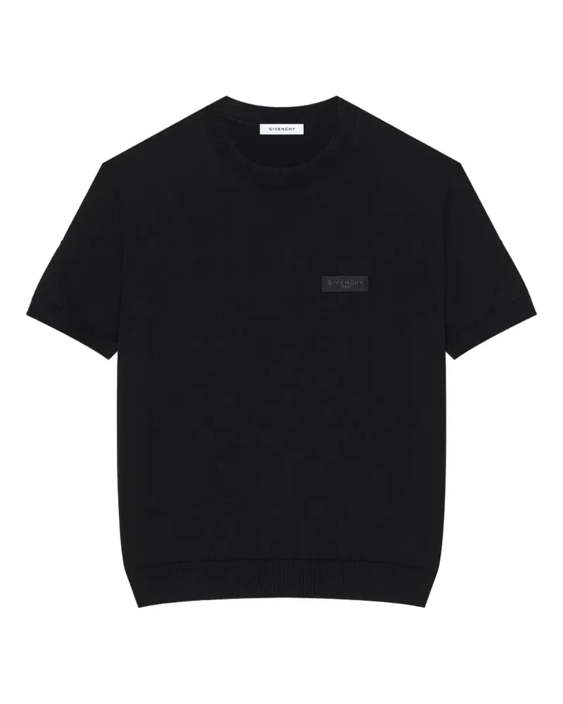 Givenchy Couture Seam T-Shirt aus Strick mit Ripsbanddetail - Schwarz Schwarz