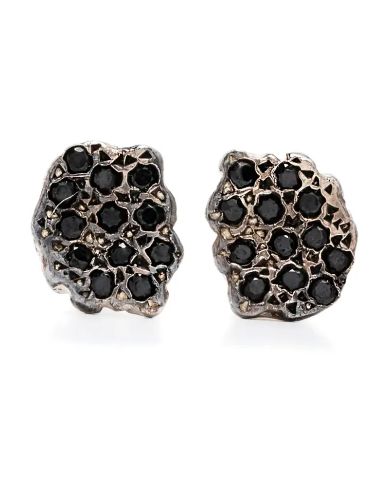 Rosa Maria Ohrstecker aus Sterlingsilber mit Diamanten Silber