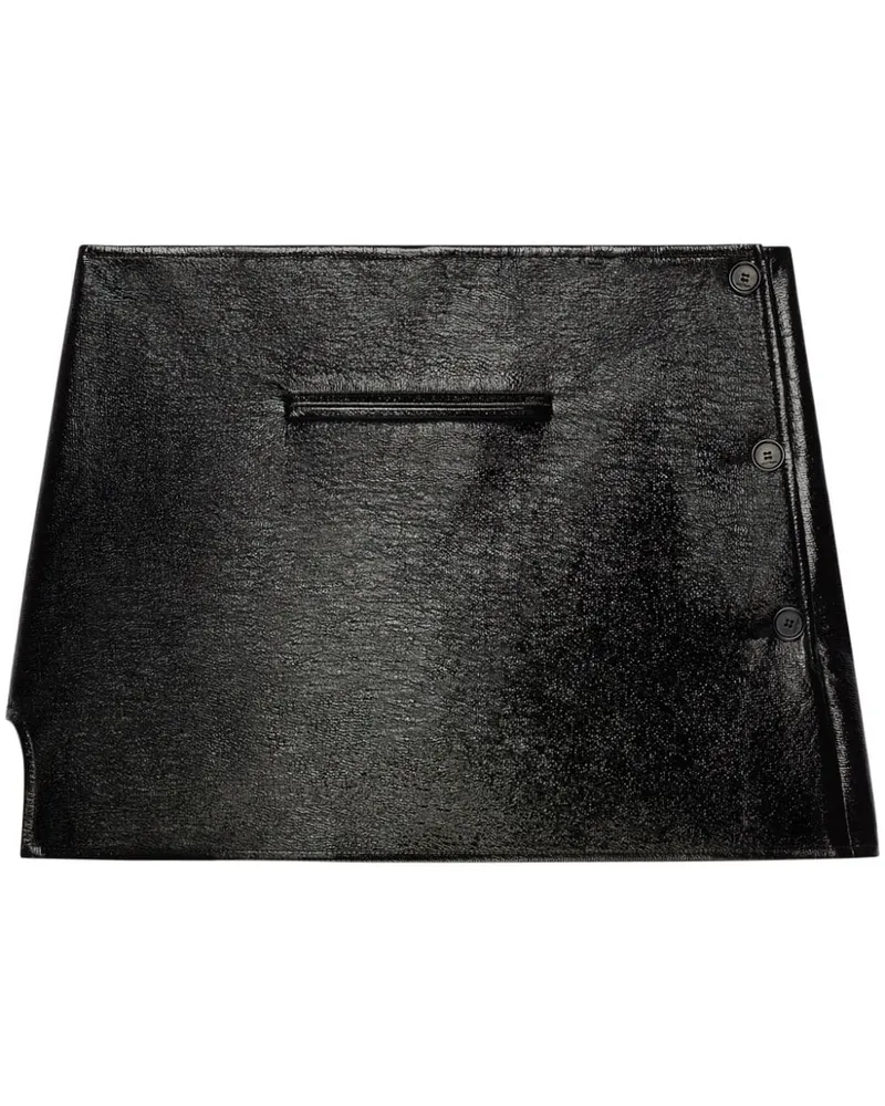 Courrèges Oblique Minirock aus Vinyl - Schwarz Schwarz