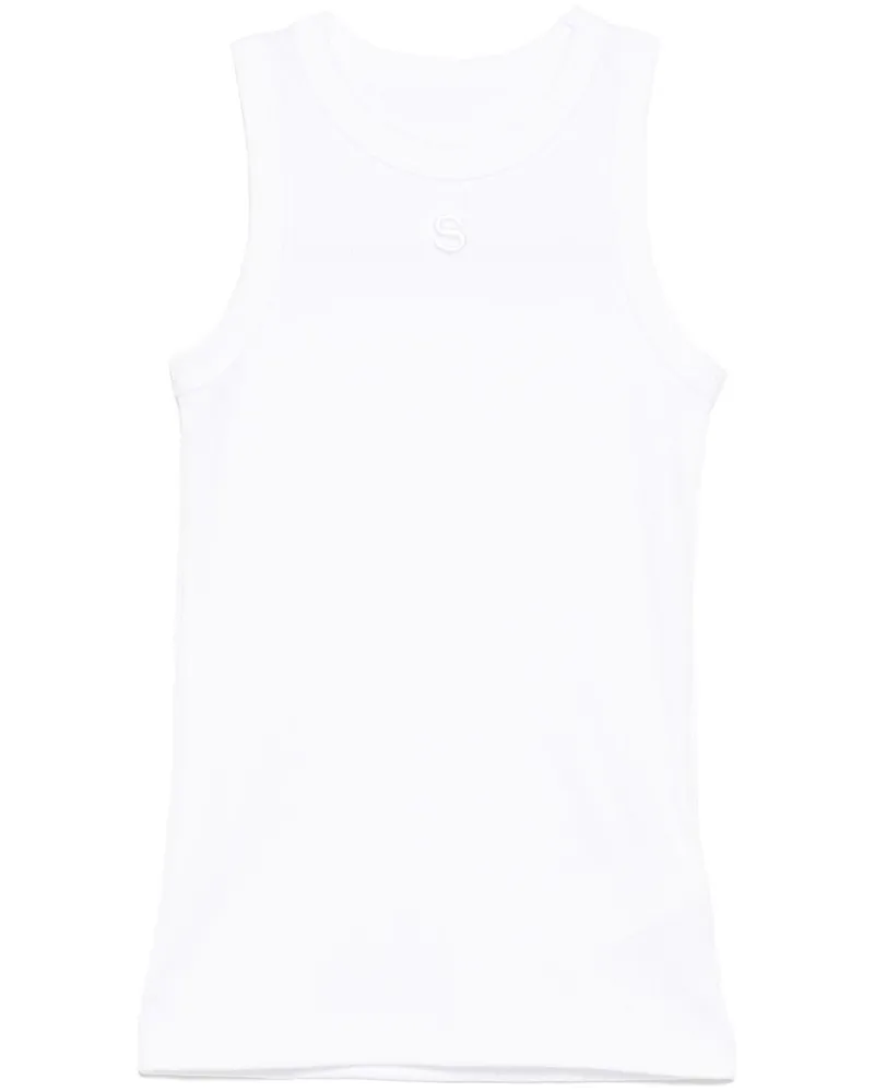 Sacai Tanktop mit Logo-Stickerei - Weiß Weiß