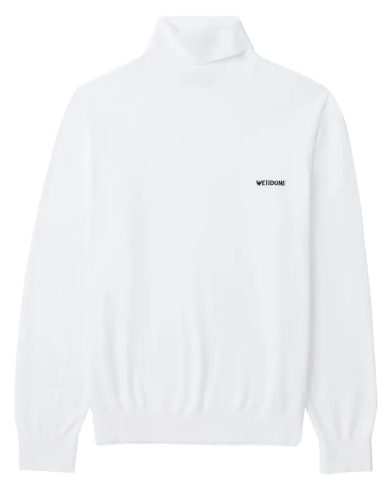 WE 11 DONE Rollkragenpullover mit Logo-Stickerei - Weiß Weiß