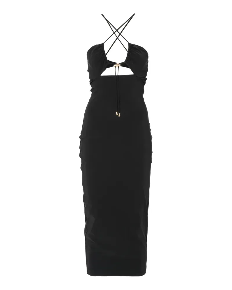 Moschino cut-out ruched midi dress - Schwarz Schwarz