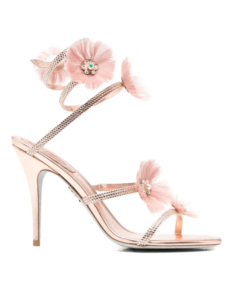 René Caovilla Jolenefloral-embellished sandals - Rosa Rosa