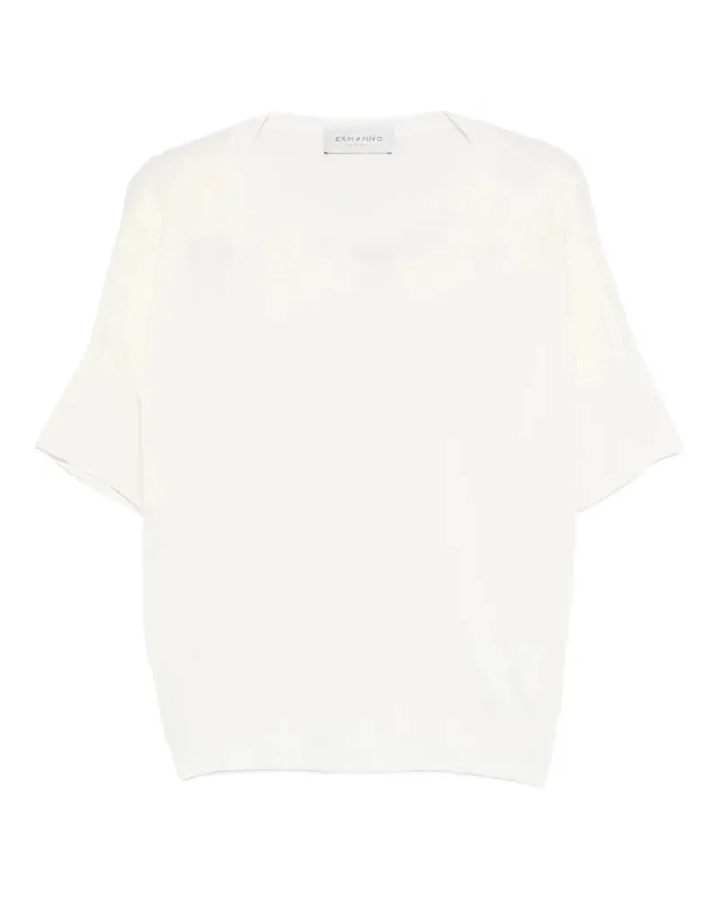 Ermanno Scervino floral-lace T-shirt - Nude Nude