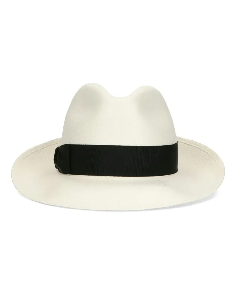 Borsalino Sonnenhut mit Schleifendetail - Weiß Weiß