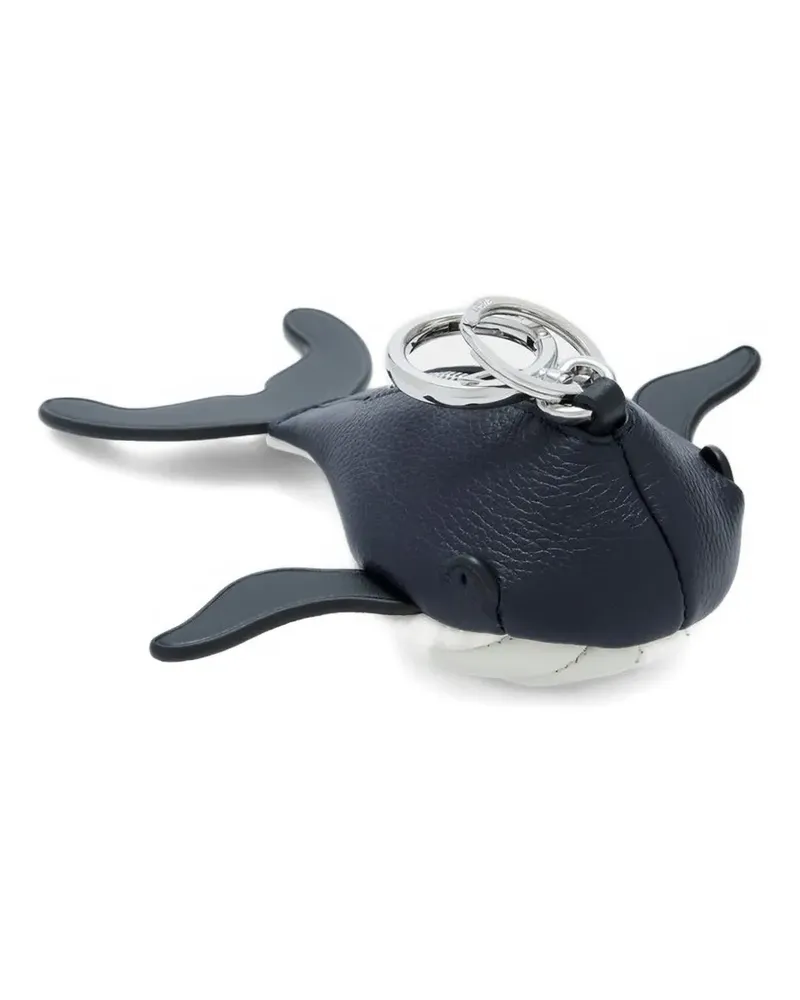 Loewe Brosche mit Walanhänger - Blau Blau