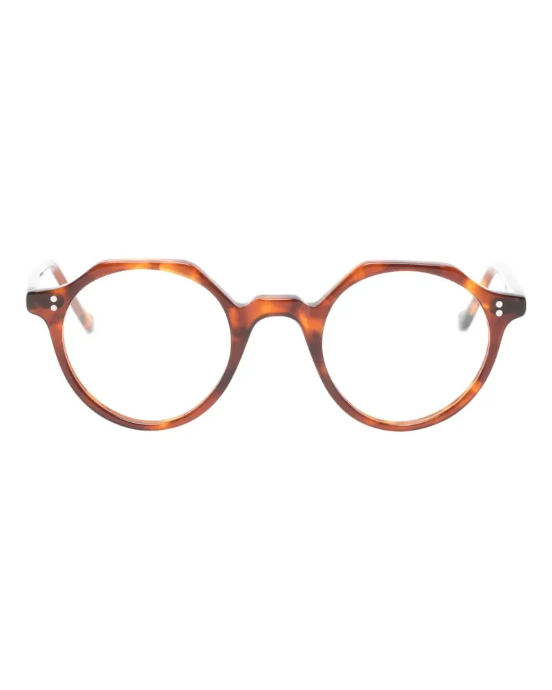 Lesca Heri Brille mit geometrischem Gestell - Braun Braun