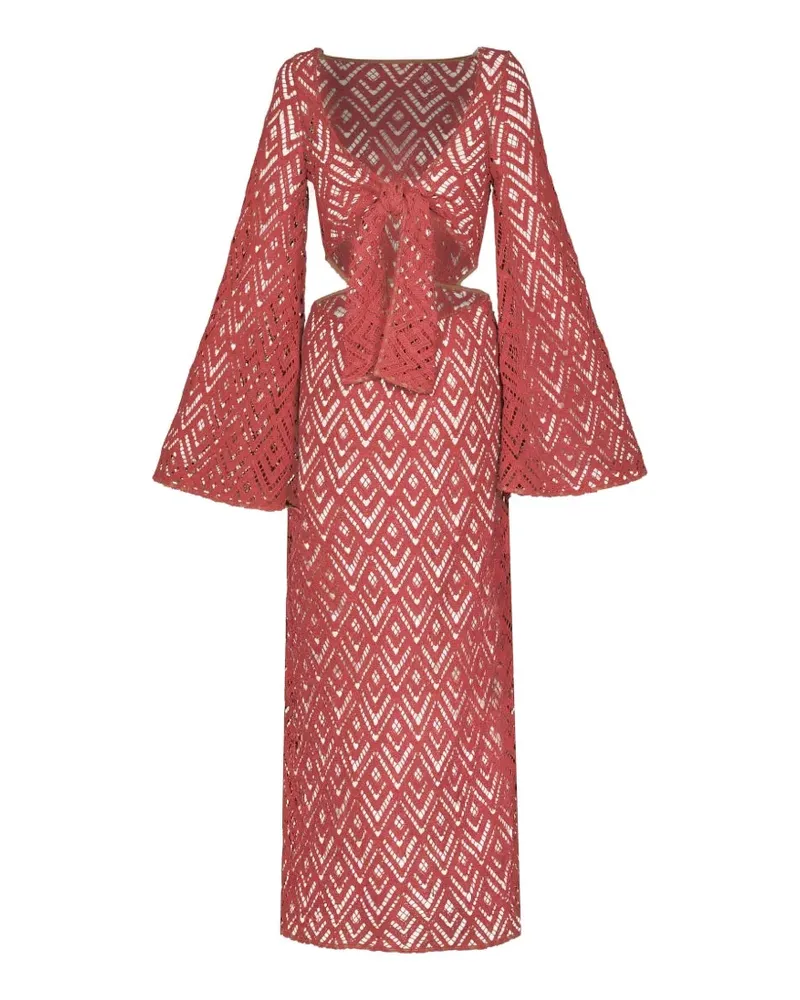 Johanna Ortiz Under The Sea embroidered midi dress - Rot Rot