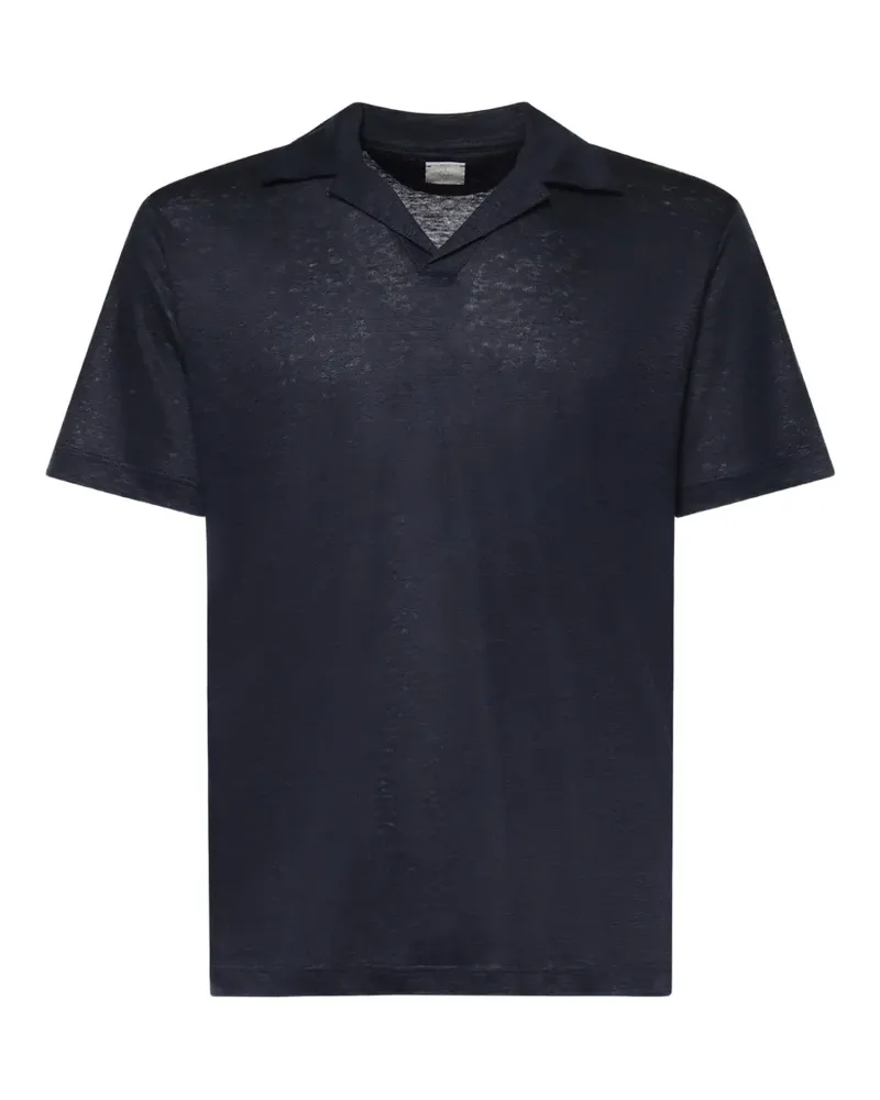 Eleventy T-Shirt mit Reverskragen - Blau Blau