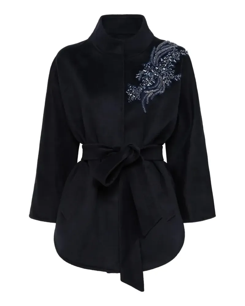 Blumarine bead-embellished belted coat - Grau Grau
