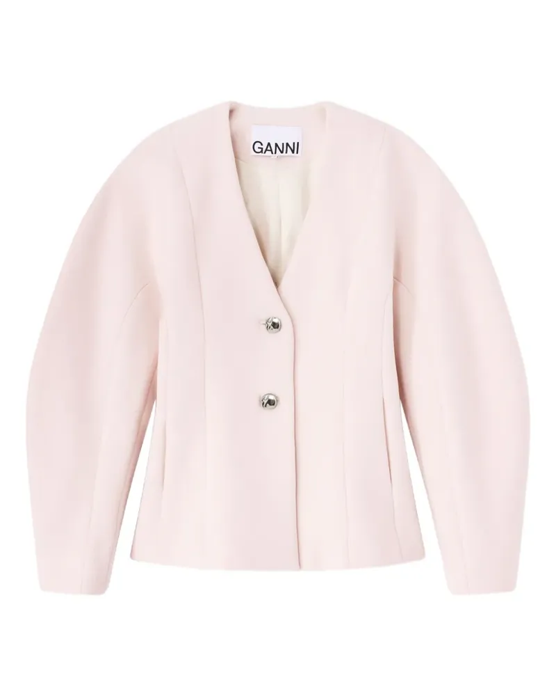 Ganni Jacke mit V-Ausschnitt - Rosa Rosa