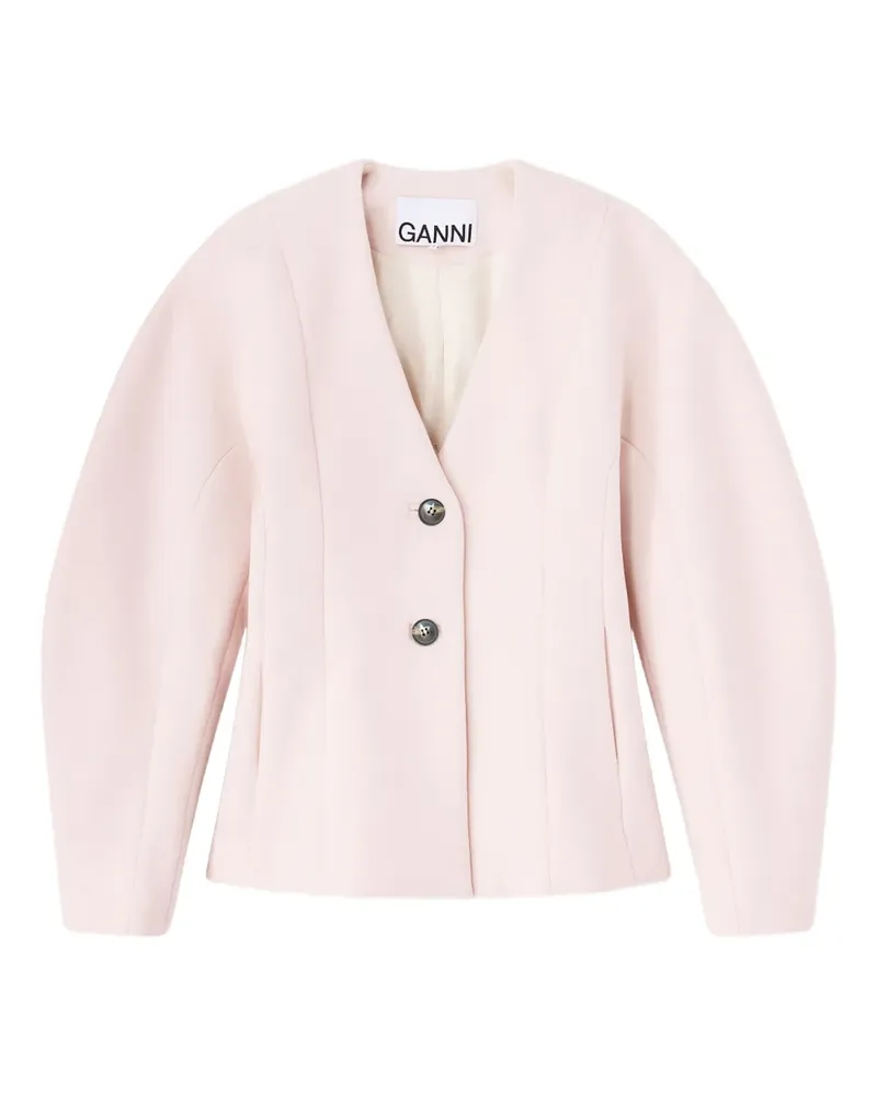 Ganni Jacke mit V-Ausschnitt - Rosa Rosa