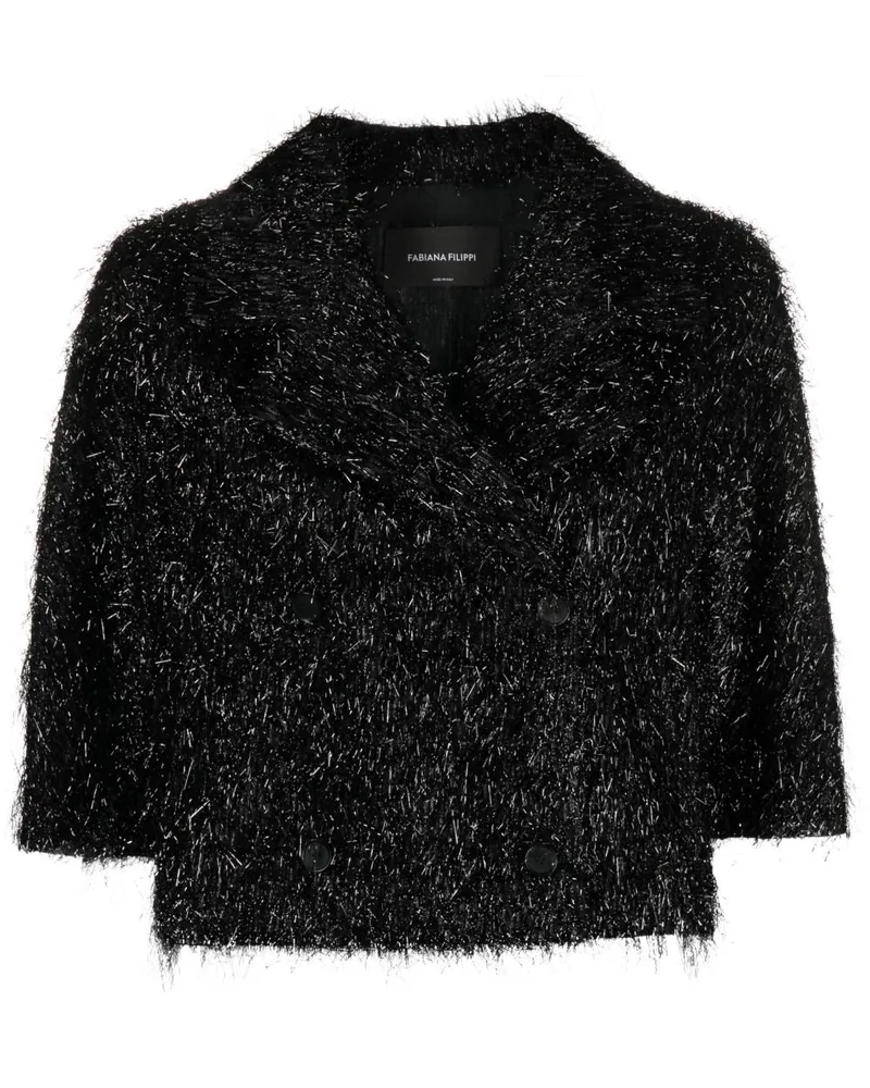 Fabiana Filippi Doppelreihige Cropped-Jacke - Schwarz Schwarz