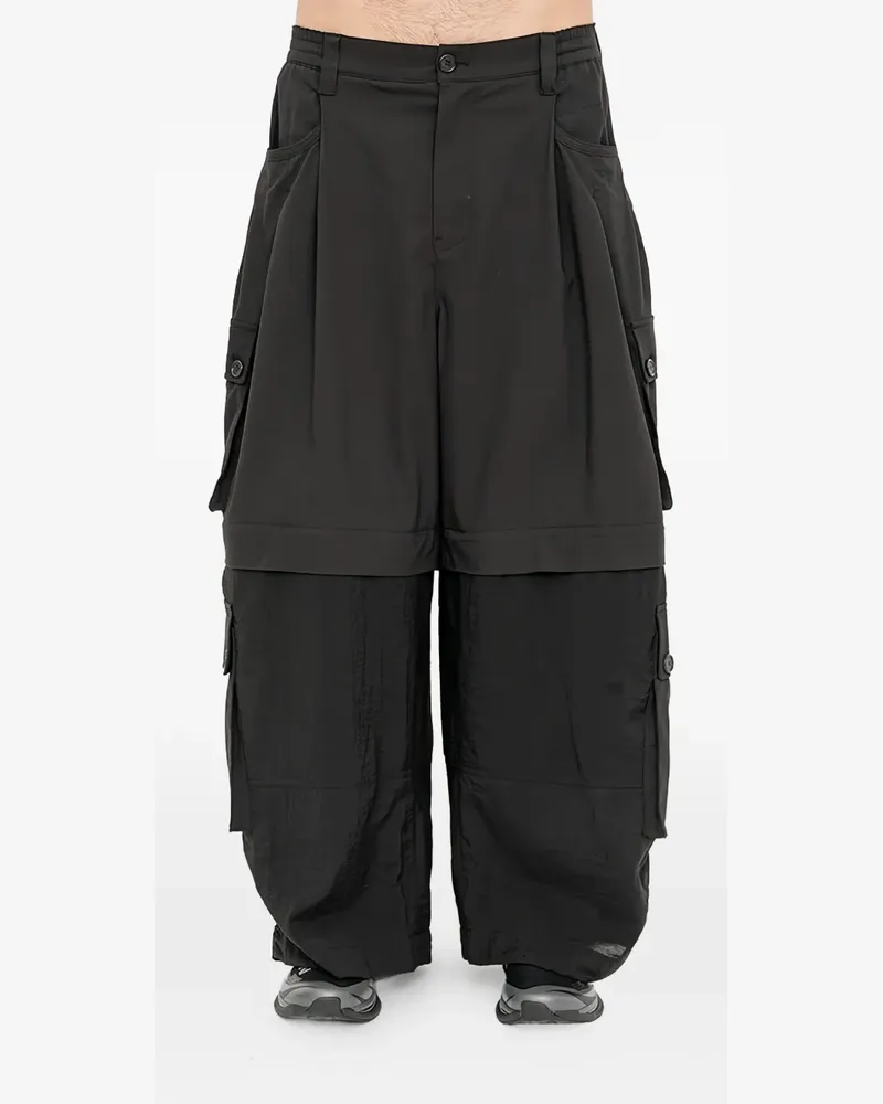SONGZIO Cargohose im Layering-Look - Schwarz Schwarz