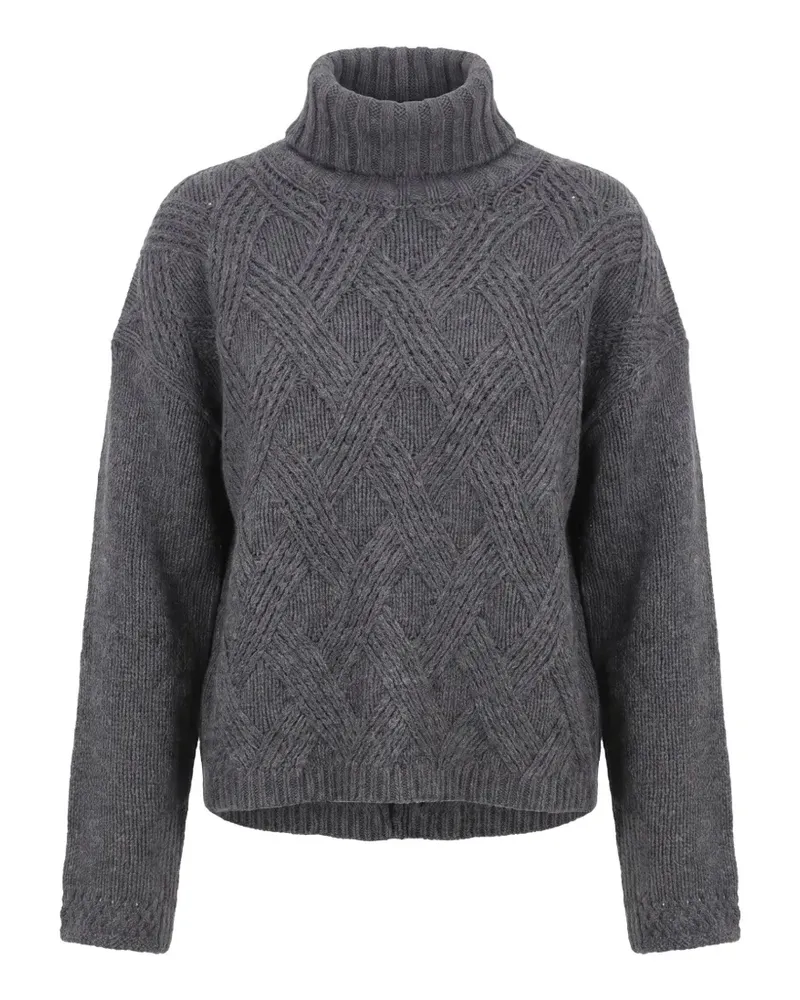 Twin-Set Pullover mit Rollkragen - Grau Grau
