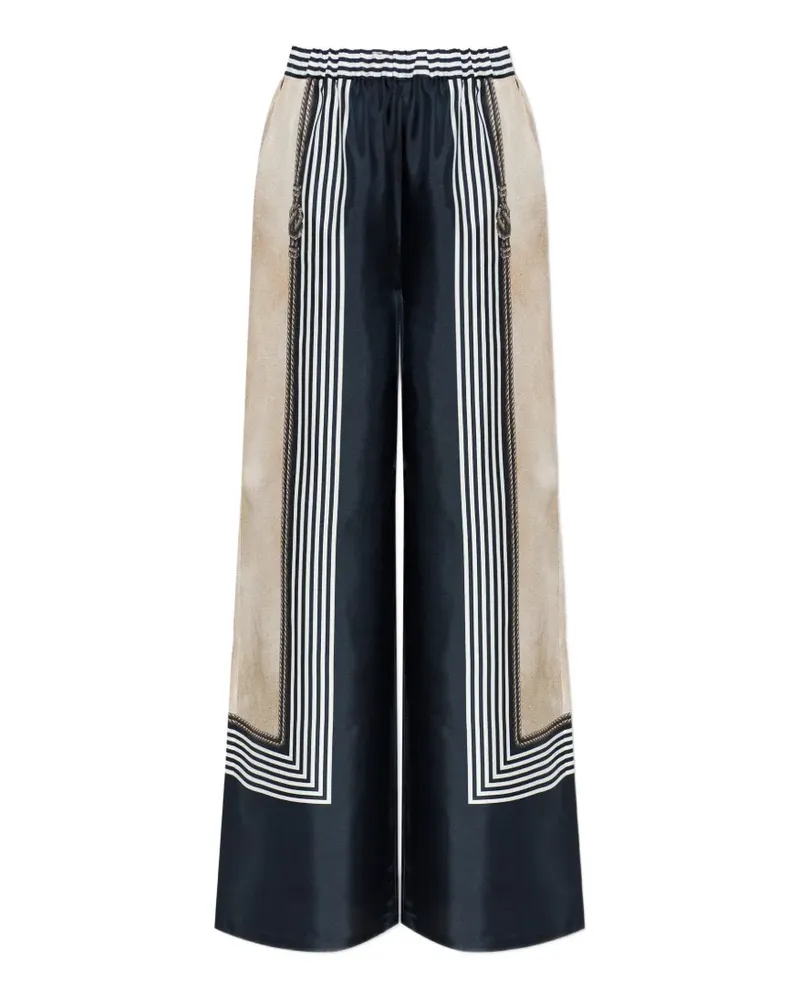 Max Mara Carabo striped silk palazzo pants - Schwarz Schwarz