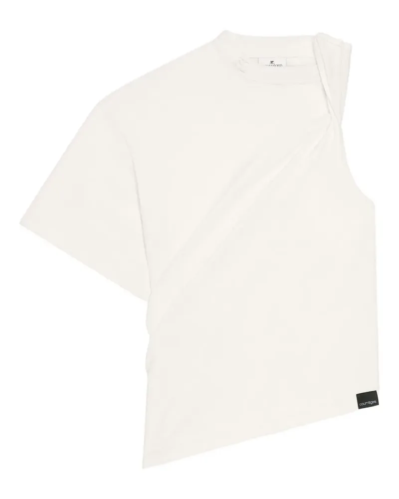 Courrèges Asymmetrisches T-Shirt - Weiß Weiß