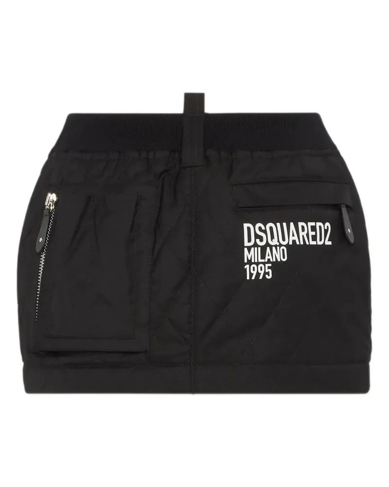 Dsquared2 Minirock mit Logo-Print - Schwarz Schwarz