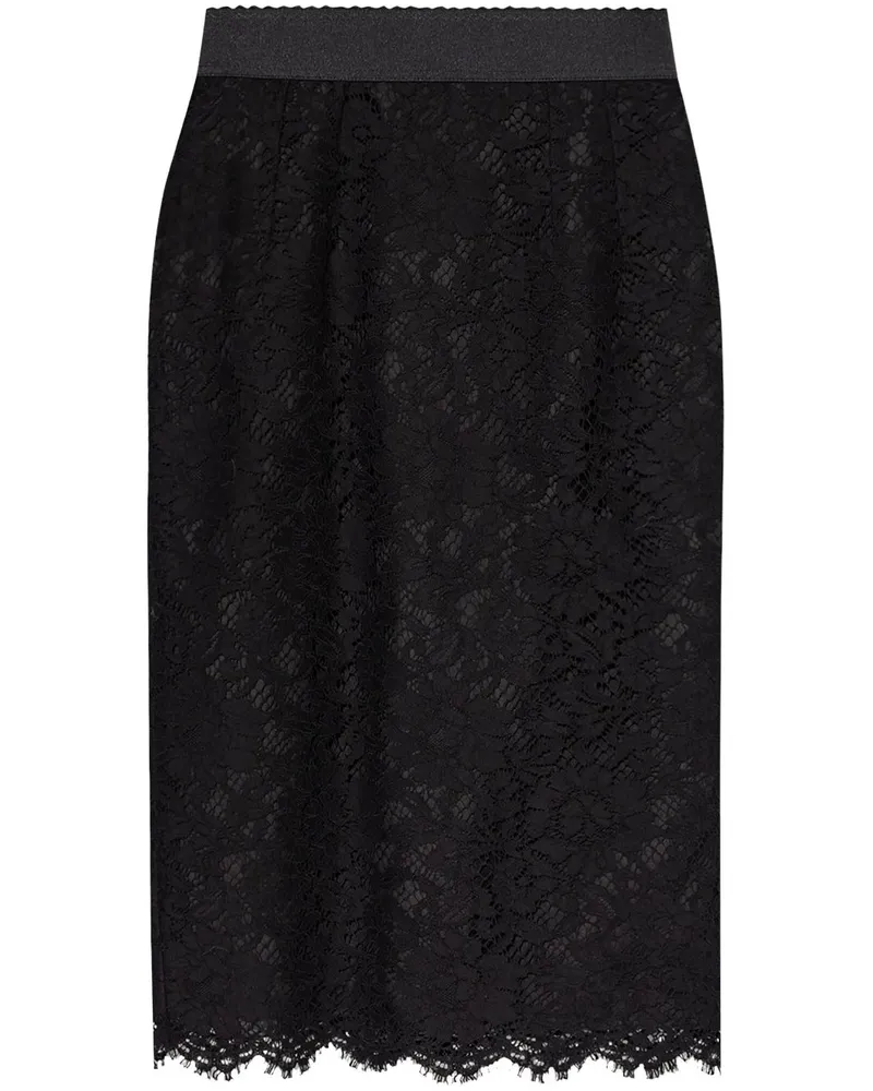 Dolce & Gabbana Midirock mit Spitzeneinsatz - Schwarz Schwarz