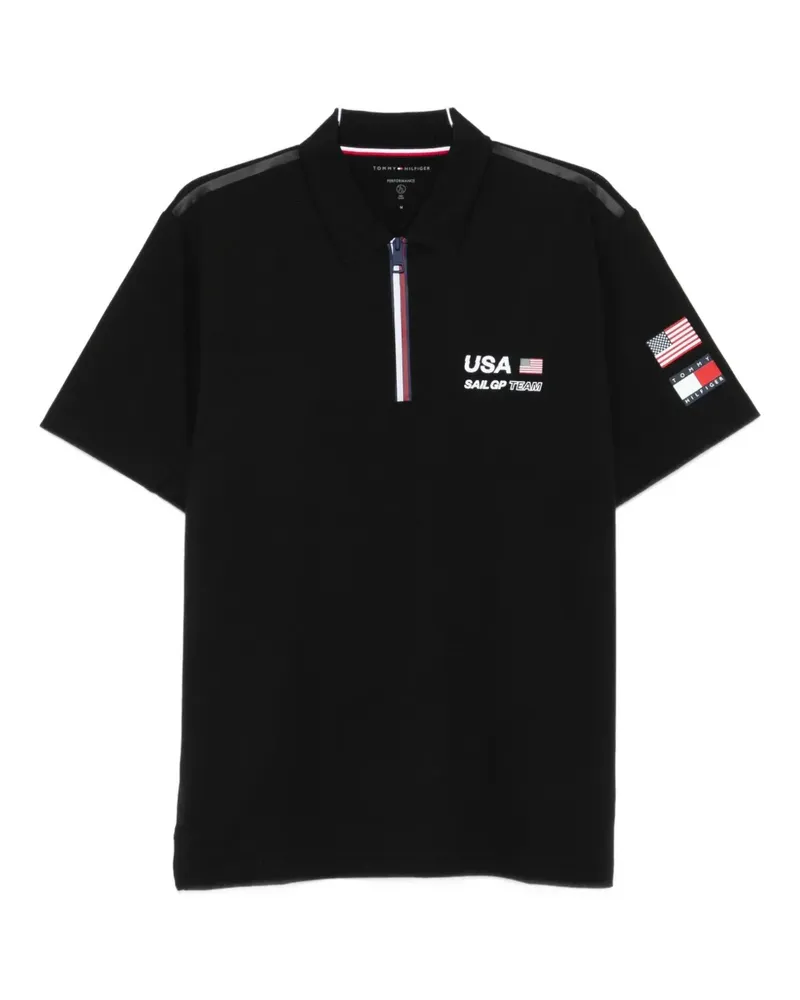 Tommy Hilfiger x U Sail GP Team pique polo shirt - Schwarz Schwarz
