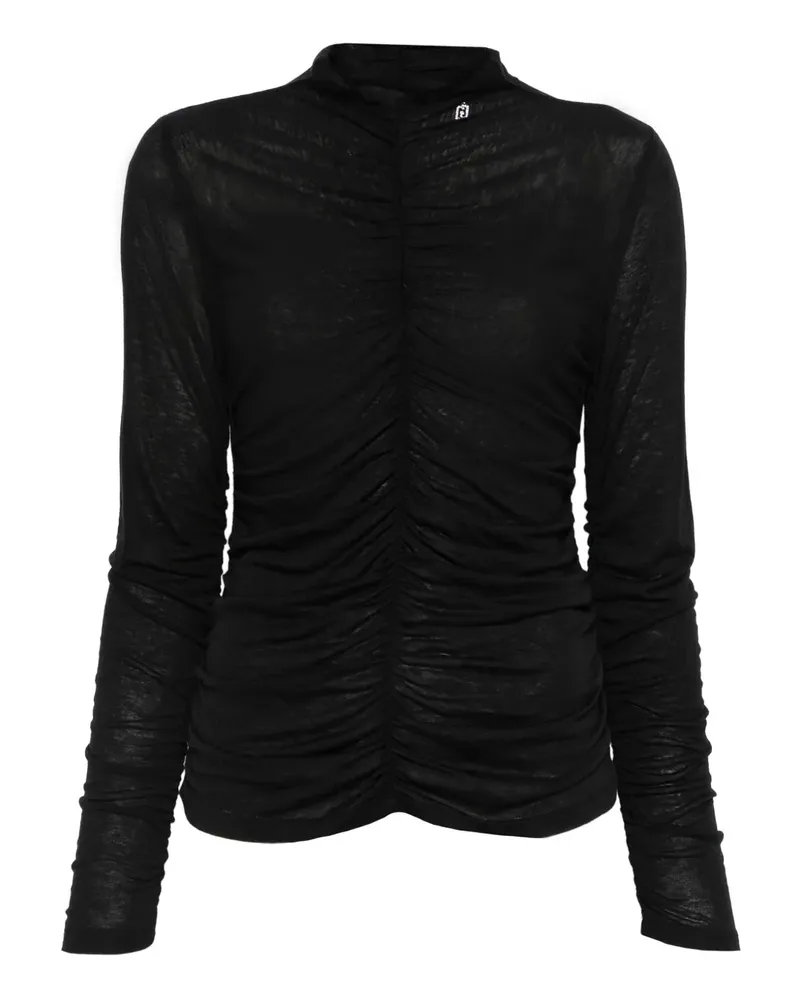 Liu Jo Geraffte Bluse - Schwarz Schwarz