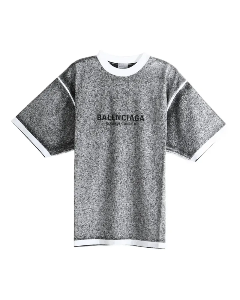 Balenciaga T-Shirt mit Logo-Print - Grau Grau