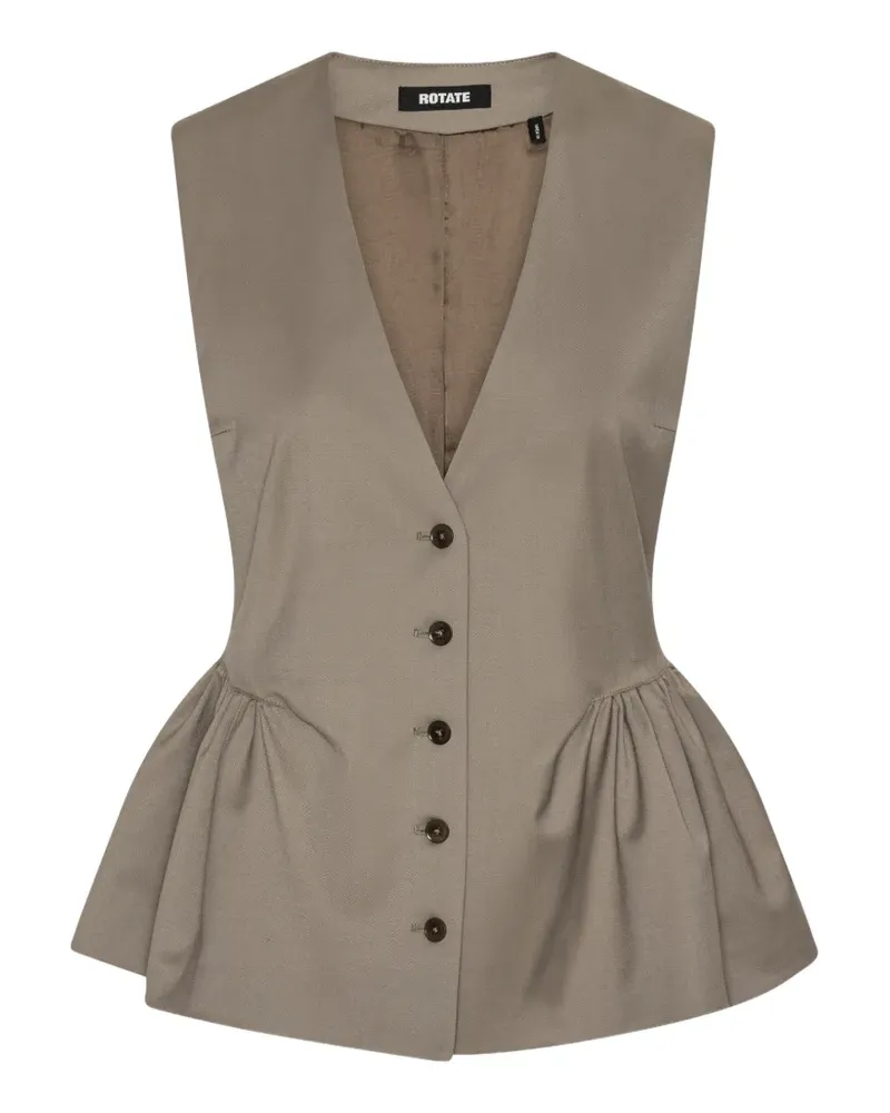 ROTATE Birger Christensen Weste mit Schößchen - Braun Braun
