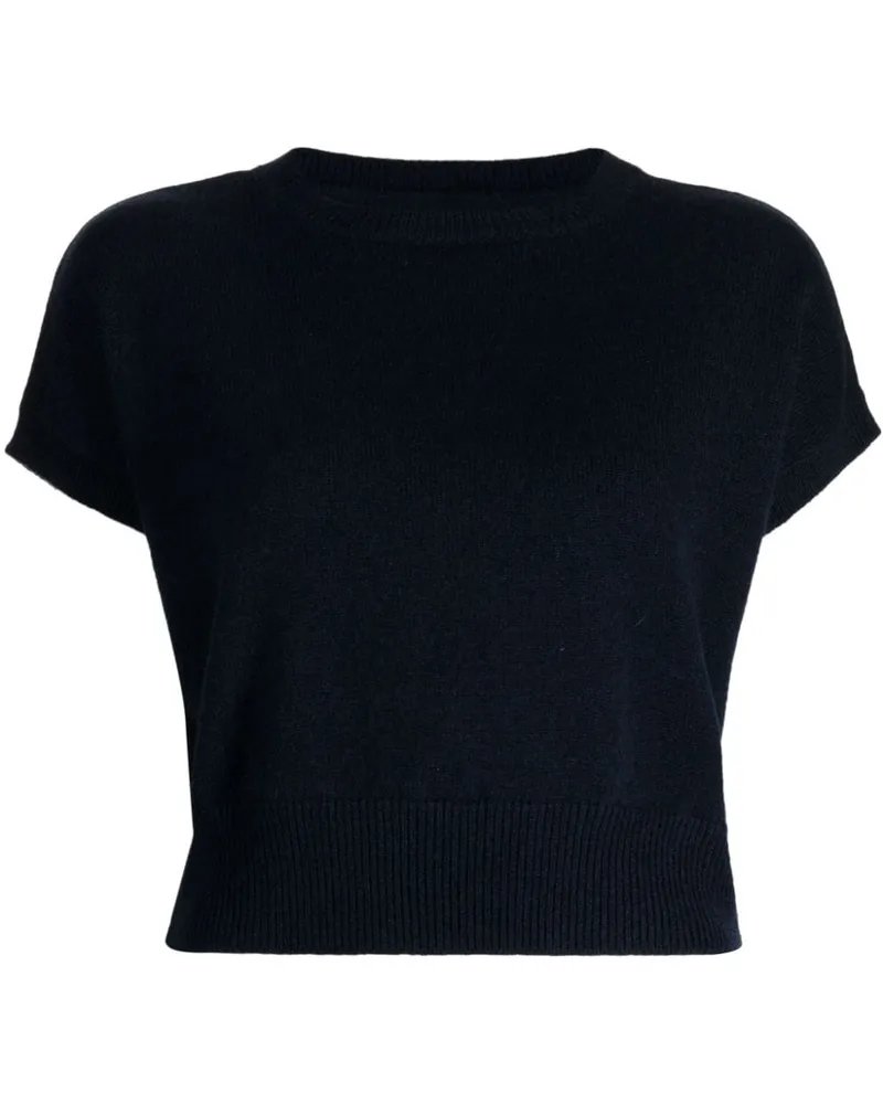 Teddy Cashmere Genova Cropped-Oberteil aus Kaschmir Blau