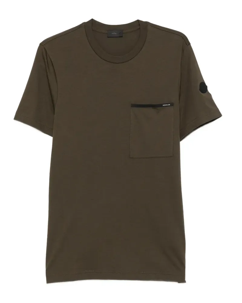 Moncler T-Shirt mit Brusttasche - Grün Grün