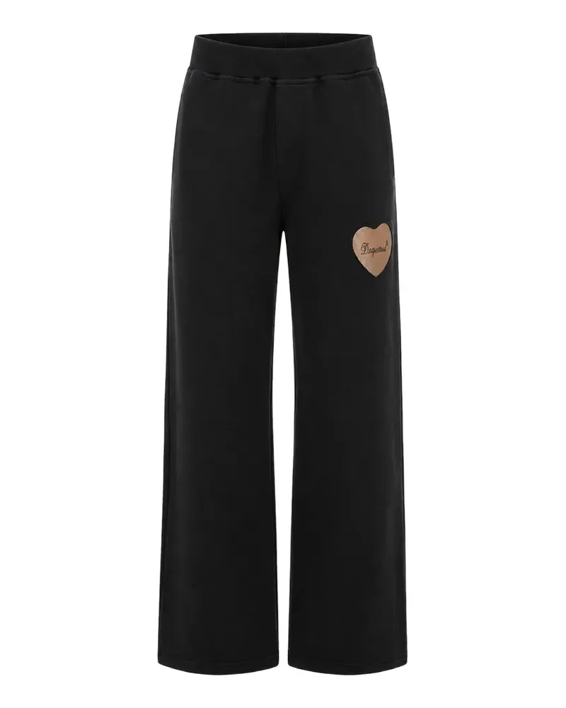 Dsquared2 heart-patch track pants - Schwarz Schwarz