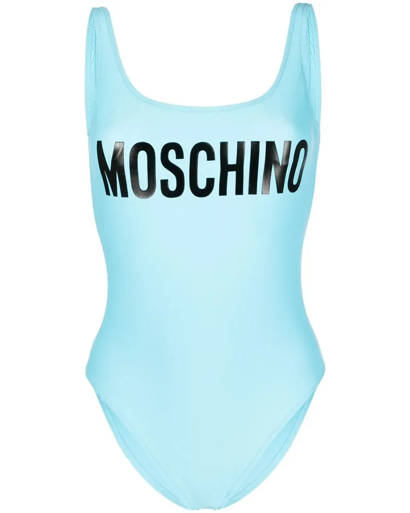 Moschino Badeanzug mit Logo-Print - Blau Blau
