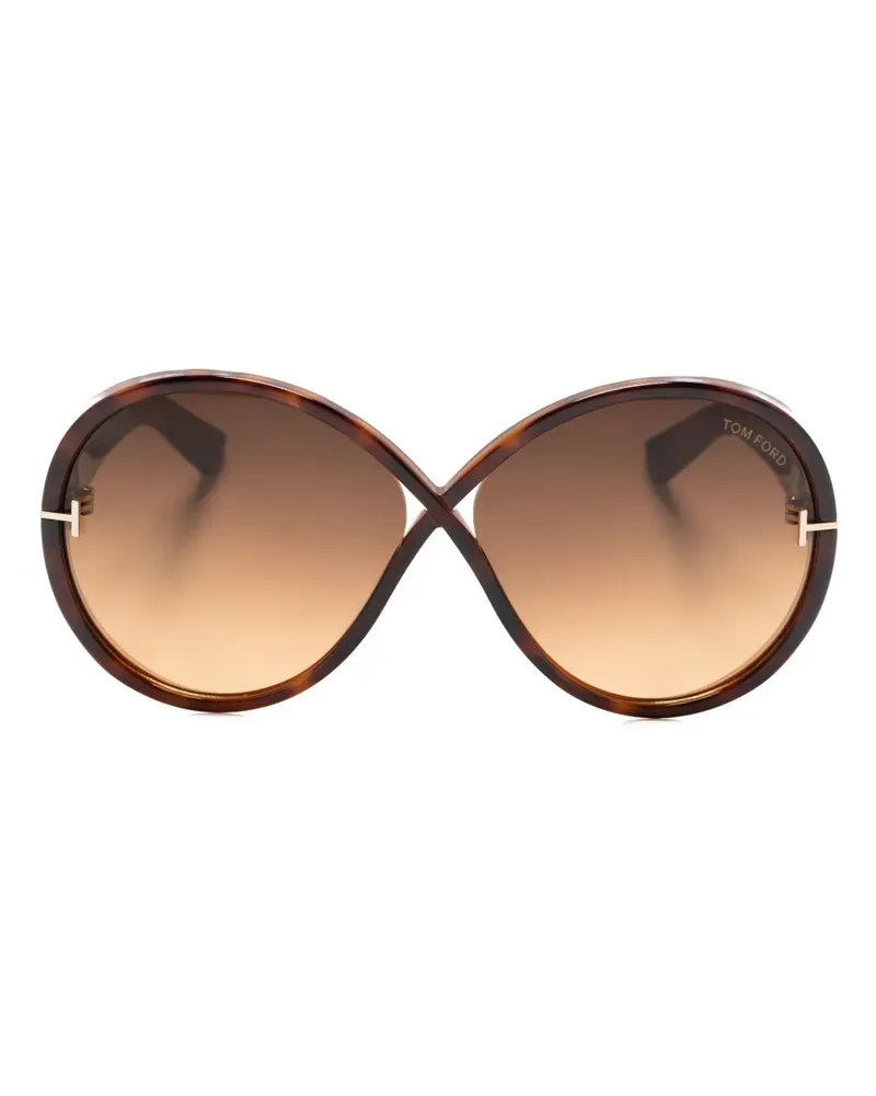 Tom Ford Edie Sonnenbrille mit Oversized-Gestell - Braun Braun