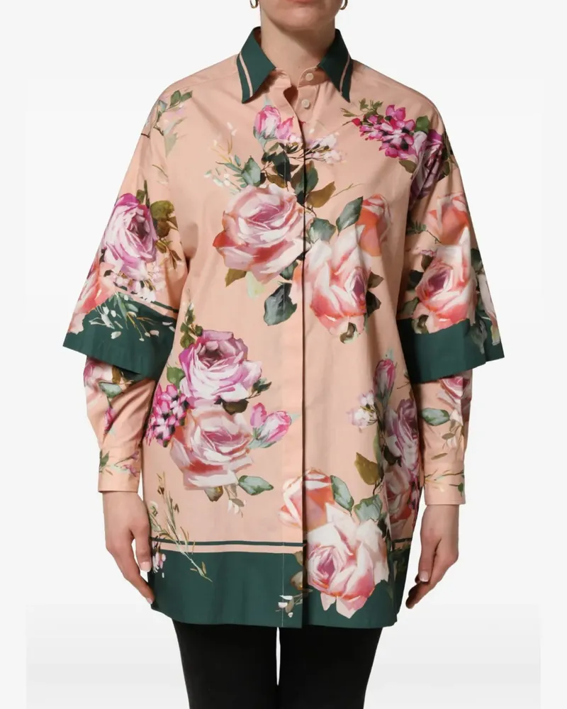 Dolce & Gabbana floral-print button-up shirt - Rosa Rosa
