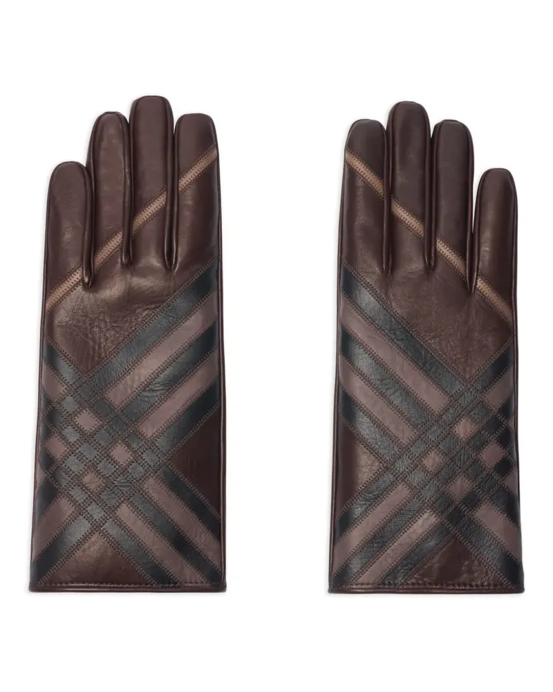 Burberry Handschuhe mit Karomuster - Braun Braun