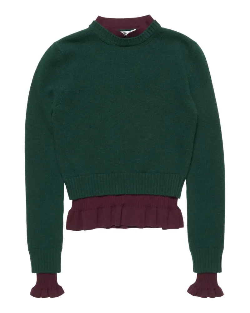 Acne Studios ruffled layered-effect sweater - Grün Grün